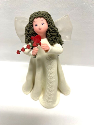 The Kneeded Angels, ''Passion'' 5-inch Angel Holding Red Rose