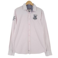 Camp David Herren Vintage Button-Up Shirt Pink Cotton Regular Fit Long Sleeve M