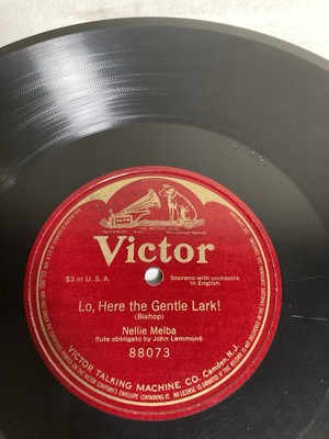 Nellie Melba Lo, Here The Gentle Lark! 12'' 78 RPM Victrola 88073 1914 VG+