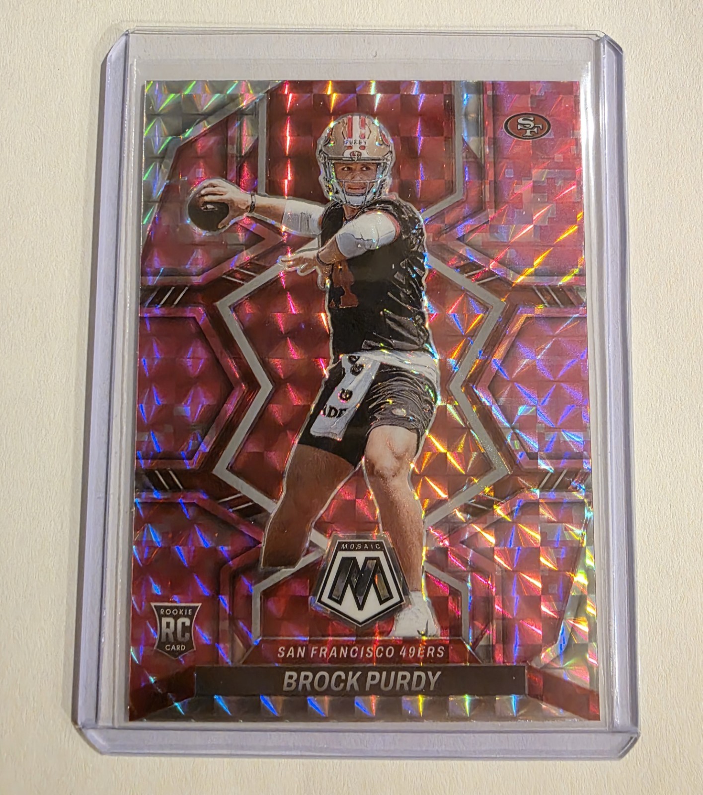 2022 Panini Mosaic - Rookies Brock Purdy #367 Camo Pink Mosaic Prizm (RC)