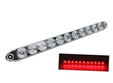 15" Clear Red Multi-function Stop Turn Tail Marker Trailer Light LED Bar Truck