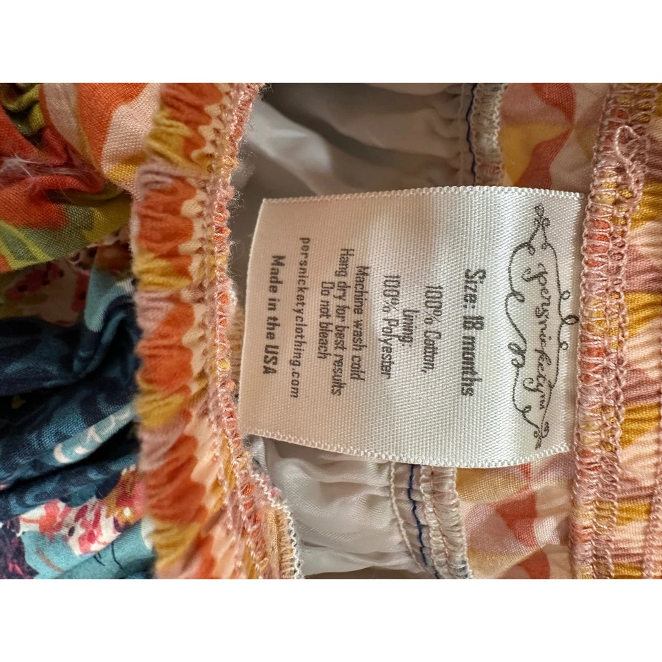 Persnickety 荷叶裙女孩尺寸 18 个月花卉多彩分层可爱 — 第 3/3 张图片