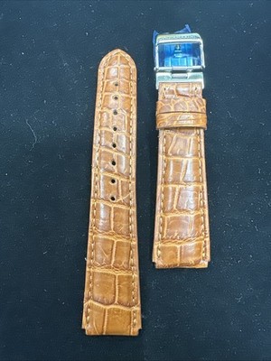 Genuine Aqua  Marin Brown Leather Watch Strap with Deployment Clasp- 20mm