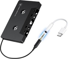 Car Cassette Adapter with USB-C to 3.5mm Audio Adapter, Cassette to AUX Adapter