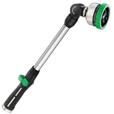 FANHAO Metal Garden Hose Wand, 16-Inch Heavy Duty Watering Wand with 9 Spray ...