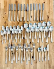 VTG 1933 WM ROGERS MFG IS Silverplate FIDELIS Flatware Set 52pc Service 12 &Case