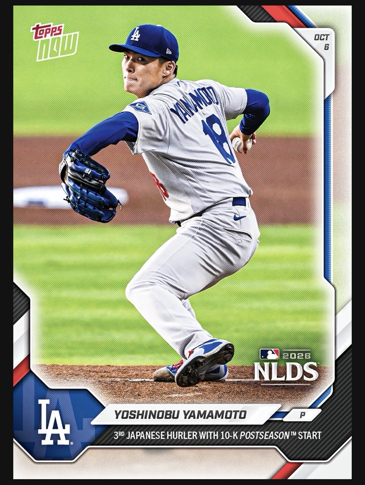 Yoshinobu Yamamoto 2026 MLB Topps NOW Card 765 Presale Los Angeles Dodgers NLDS