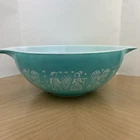 Vtg 444 PYREX TURQUOISE Blue Amish Butterprint Cinderella 4 Qt Mixing Bowl