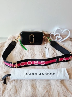 Sac À Bandoulière En Cuir Noir Et Rose Marc Jacobs - Photo 1/4