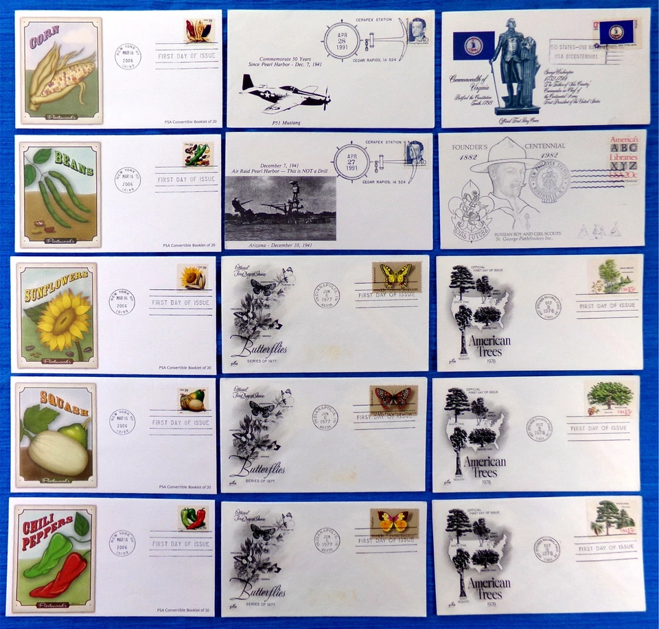 USA STAMP COVER LOT: 60 Piece Vintage Mixed FDC 1st Day Stamps Covers Collection - Image 2 of 4
