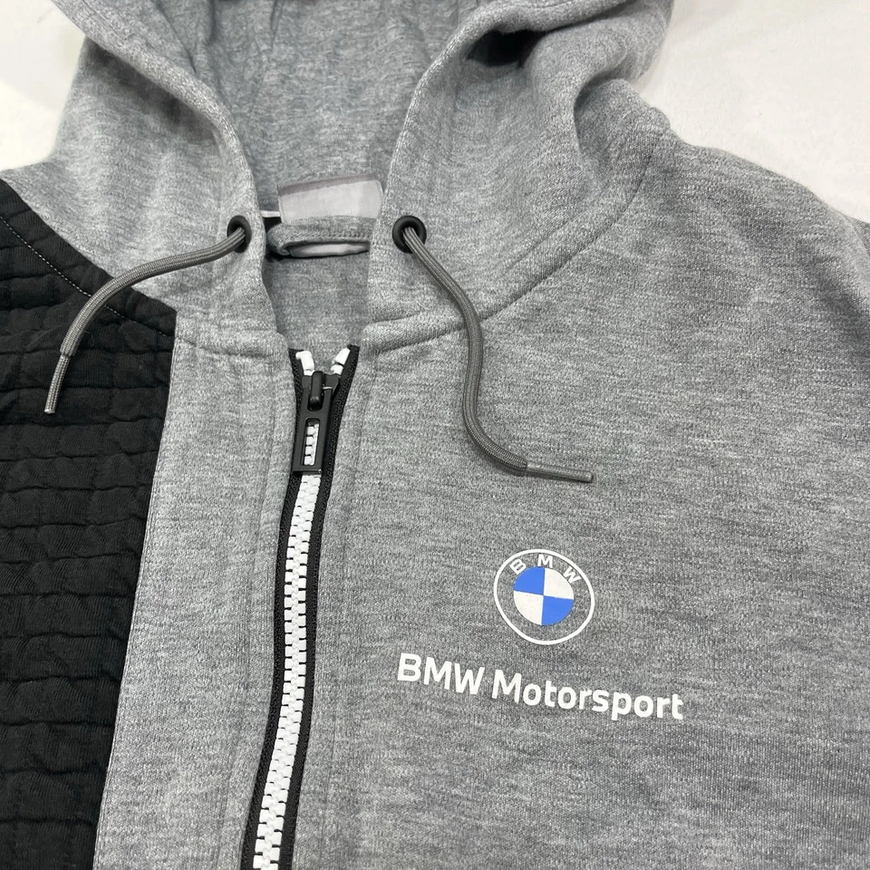 Puma BMW Motorsport Hoodie Mens Small Gray Blue Full Zip Racing Jacket Logo - Image 3 of 4