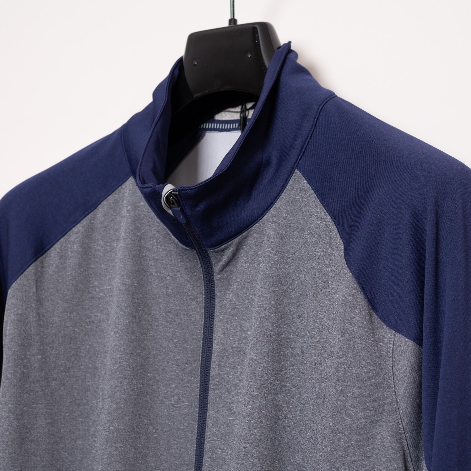 Zero Restriction Large 1/4 Zip Golf Pullover Z425 Charcoal Gray / Navy Blue