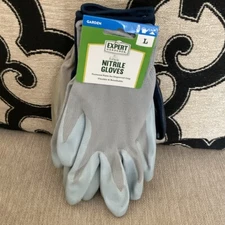 Expert Gardener - 3 pack of Nitrile Coated Gloves - Size L Flexible & Breathable
