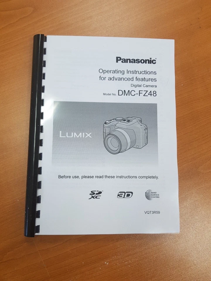 PANASONIC LUMIX DMC-FZ48 MANUALE UTENTE STAMPATO 189 PAGINE A5