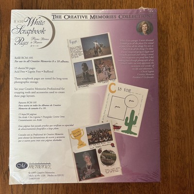 Creative Memories 8x10 White Pages 1999 Old Style