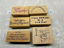 MOUNTED WOOD RUBBER CRAFT SAYINGS STAMPS YOUR CHOICE BUY MORE SAVE