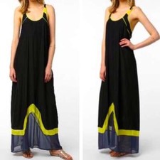 Urban Outfitters Silence + Noise Size S Kingston Color Block Sheer Maxi Dress