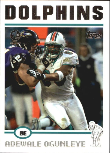 Tarjeta coleccionable de fútbol americano de la NFL Adewale Ogunleye 2004 Topps Miami Dolphins LP x1 - Imagen 1 de 1
