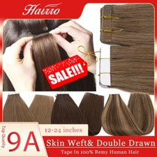9A Top Quality Tape In Human Hair Extensions 100 Real Remy Hair Seamless Wefts
