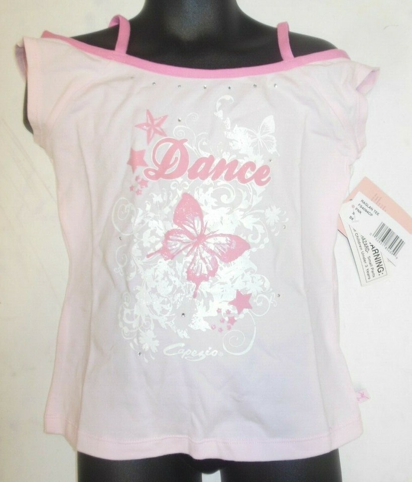 Capezio Future Star Pink Raglan Tee Pink Cami Straps Butterfly ...