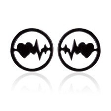 2pairs stainless steel Heart Beating earrings, 4 colors Wholesale FJS148-186