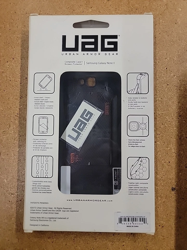 Funda Compuesta Urban Armor Gear Samsung Galaxy Note II + Protector Pantalla NUEVO Foto 2 de 2