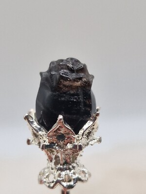 Black Obsidian Rose Flower Stem Gemstone Hairpin Crystal Healing Gift 