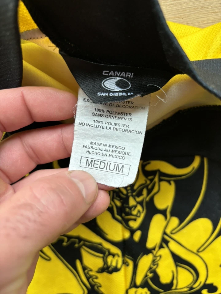 Camiseta deportiva de ciclismo CANARI X Stone IPA manga corta media cremallera negra amarilla Foto 4 de 4