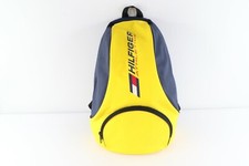 Zaino vintage anni 90 Tommy Hilfiger Spell Out logo bandiera libro borsa giallo navy
