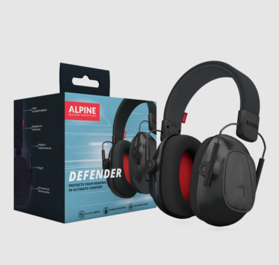 Alpine Defender Premium Gehörschutz Gehörschutz Over-Ear - Erwachsenengröße
