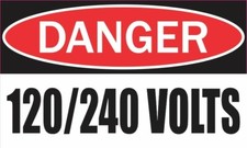 5in x 3in Danger Sticker 120/240 Volts Decal Stickers Decals -