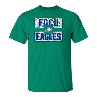 Florida Gulf Coast Hibiscus Pattern Blocks T Shirt - Kelly Green