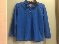 Champion Royal Blue 1/3 Zip Fleece Pullover Jacket Kids Unisex Size 12-14 Large