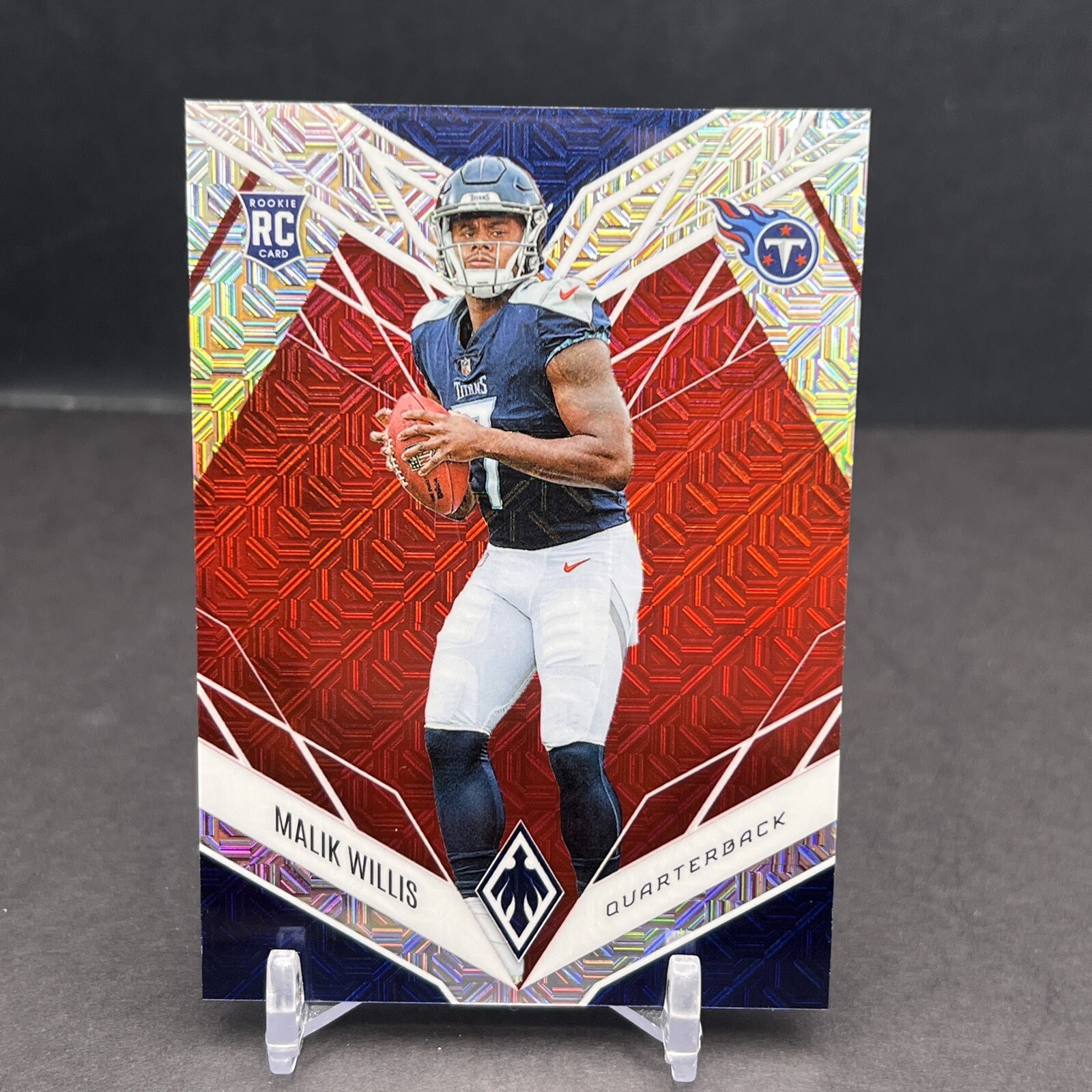 2022 Phoenix Football Malik Willis RC #103 Red Mojo SP 02/10 Titans Rookie BW3