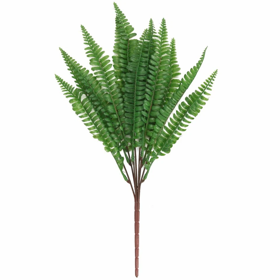 3X Plantas de samambaia artificiais falsas Boston arbustos samambaias artificiais decoração externa EUA - Imagem 3 de 4