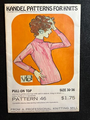 Kandel Patterns For Knits Pattern 46 Women's Pull-on Top FF UNCUT Sealed