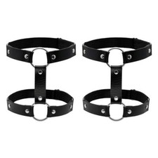 2PCS Leather Garter Jewelry for Women Gothic Punk Leg Garter Harness Black Ad...