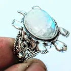 Natural Moon stone Poison Ring, 925 Sterling Silver Handmade Turtle Poison Ring.