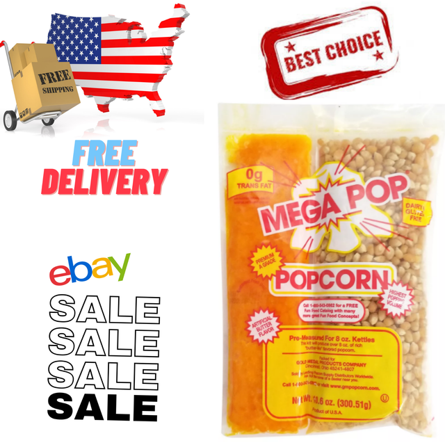 Gold Medal Mega Pop Popcorn Kit 8 Oz. 24 Ct for sale online eBay