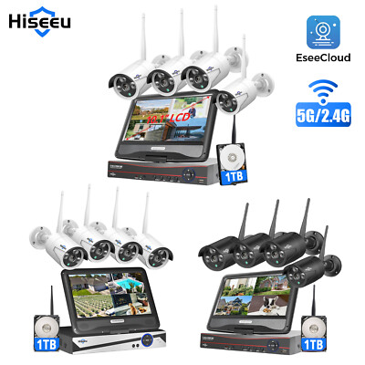 Hiseeu CCTV Wifi Security Camera System Kit 5MP Audio 10CH NVR with 10'' Monitor