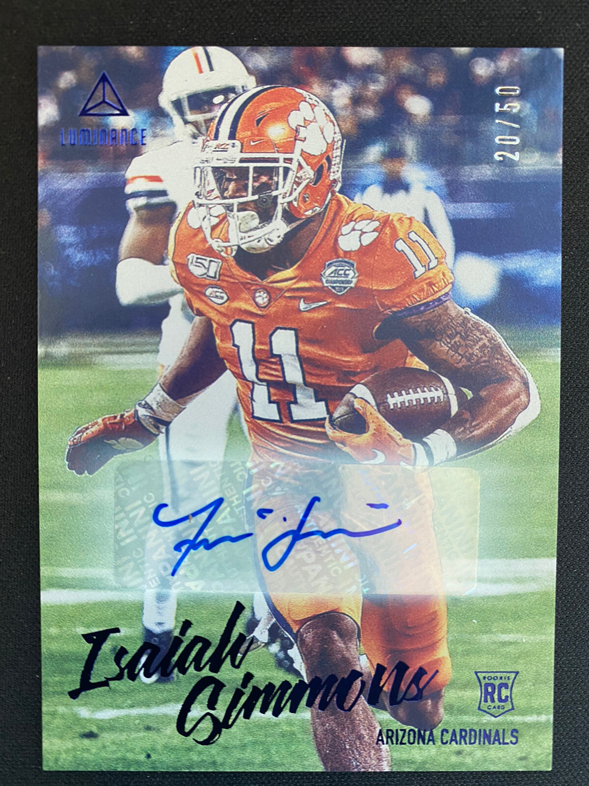 Isaiah Simmons Panini Luminance #121 Autograph-Blue