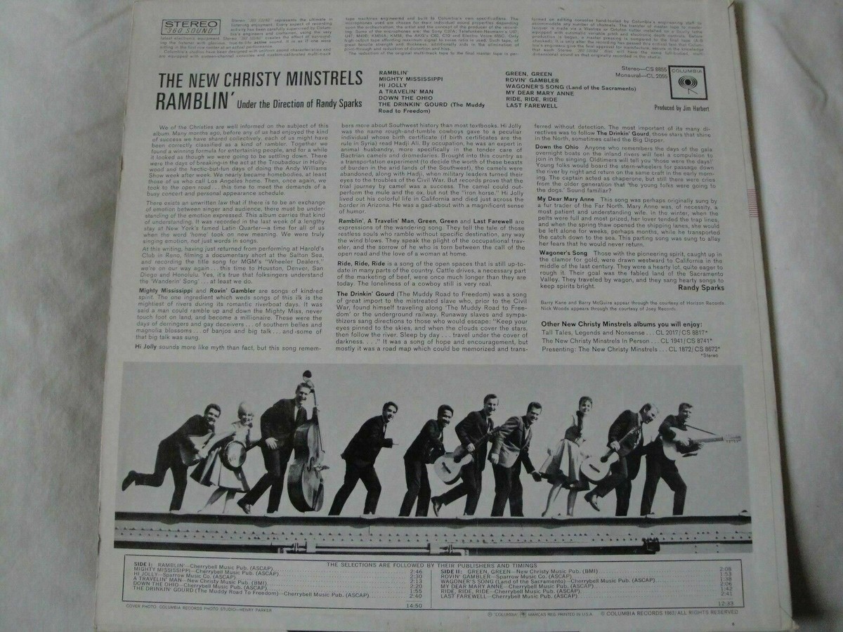 THE NEW CHRISTY MINSTRELS RAMBLIN' VINYL LP 1963 COLUMBIA RECORDS