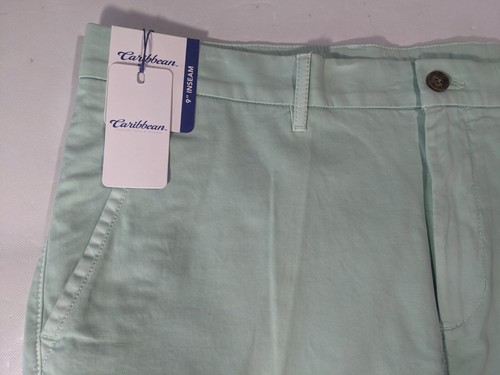 NEW Size 40 Mens R&Y Caribbean Chino Flat Shorts 9"I Cotton Spandex Blend Aqua - Picture 4 of 9