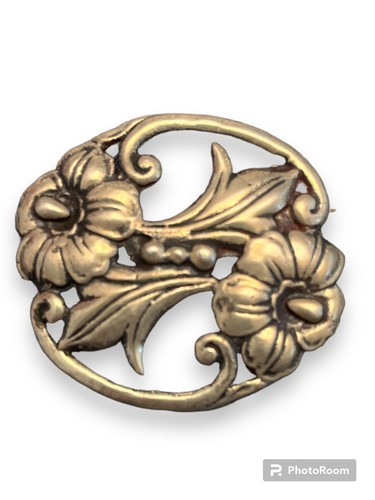 Beautiful Antique Art Nouveau Sterling Silver Floral Brooch (1915)