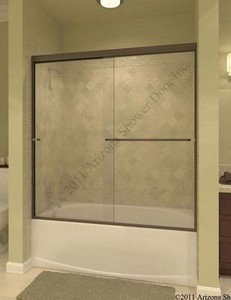 New Nice Arizona Over Tub Sliding Shower Door Oil Rubbed Bronze Rain 60x57 Ebay