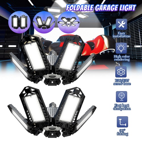 200W LED Garagenlicht Verformbar Garagenlampe Werkstatt Deckenleuchte Licht E27 - Bild 1 von 24