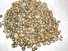 Two Pounds Gold Floral & Pearl Shank Buttons 18mm Across