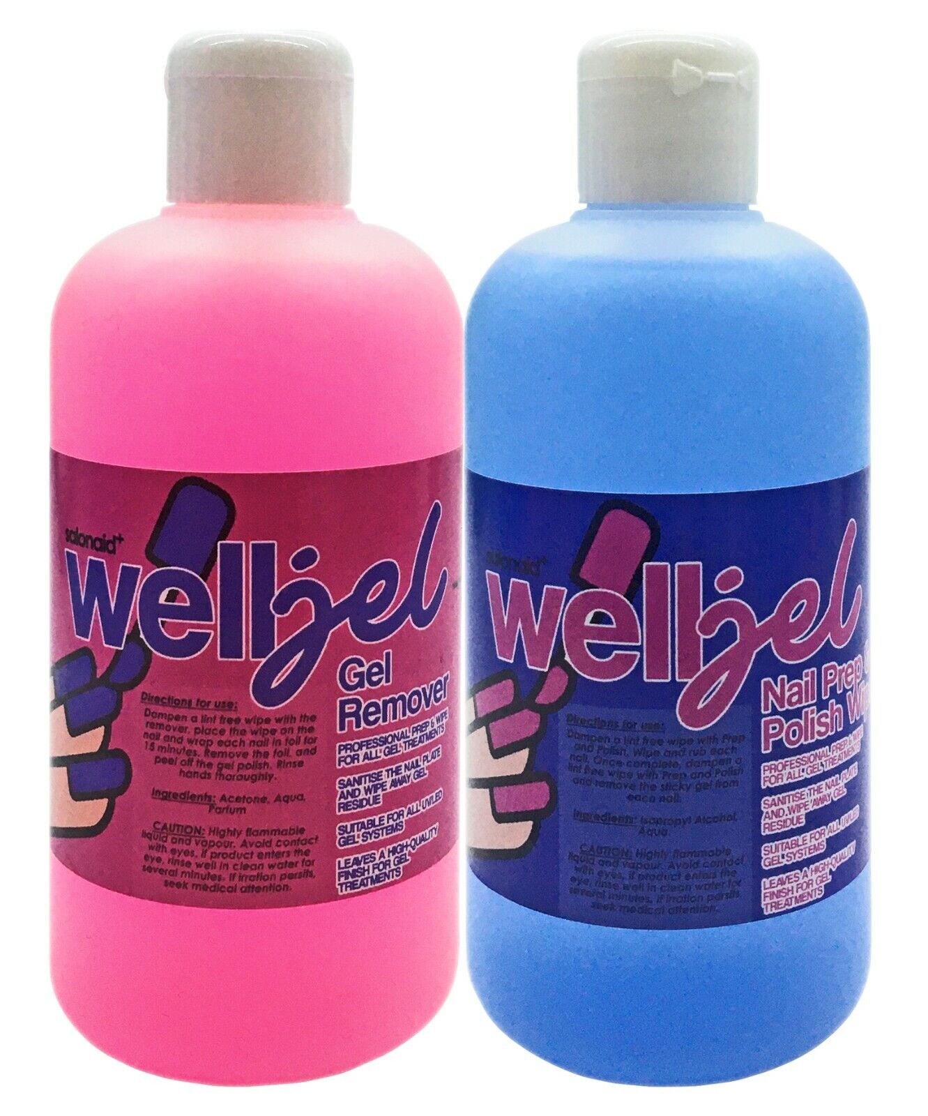Acetone Nail Polish Remover And Prep Well Jel Twin Pack 250ml Bottles | eBay