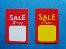 Unstrung Sale Price Tags RED WHITE YELLOW Small Retail Merch Coupon No String