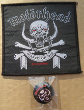 Nos Motorhead BASTARDS March Or Die  Patch Snaggletooth War Pig Metal Pin Back